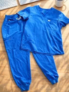 FIGS Scrub Set XL Blue Zamora Joggers Mens Medical Uniform